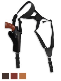 Barsony Brown Leather Vertical Shoulder Holster – Fits Taurus 44, 80, 82, 65, 669 (4in)