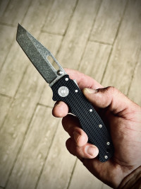 Demko AD20.5 3V - Slotted Tanto - Black G-10 - DLT Trading