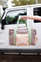 Custom Duffle Bag - NALA Color Block (Grey/Pistachio/Cream