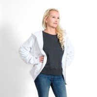 Shop Full Zip Hoodie White with Side Rib | Just Sweatshirts