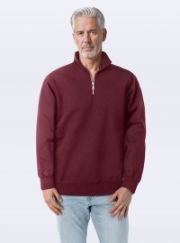 Zip Neck True Burgundy 100% Cotton For Sale | Just Sweatshirts