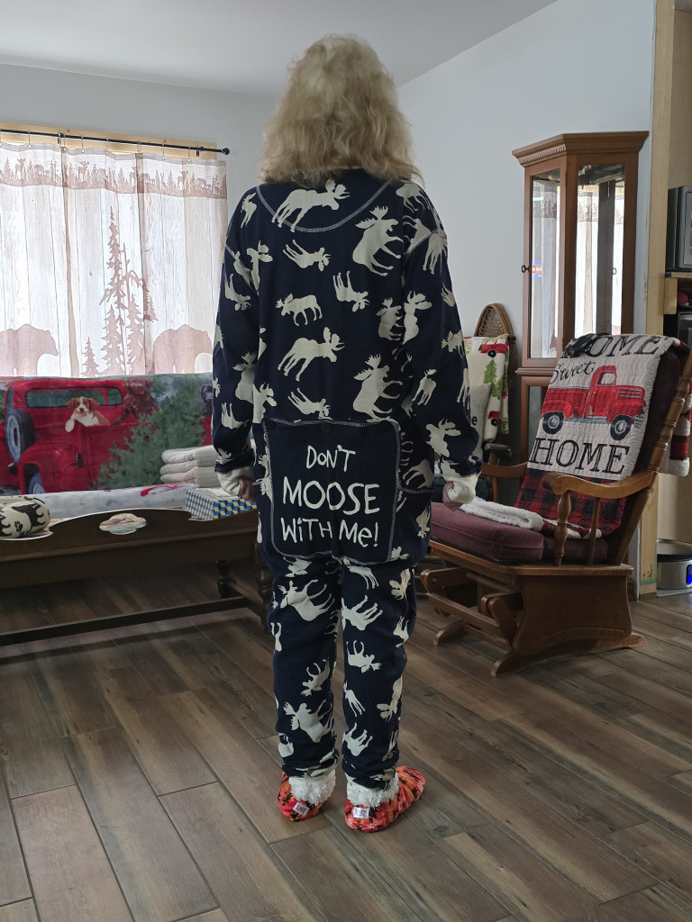 Adult Onesie Flapjack Classic Moose Blue by LazyOne