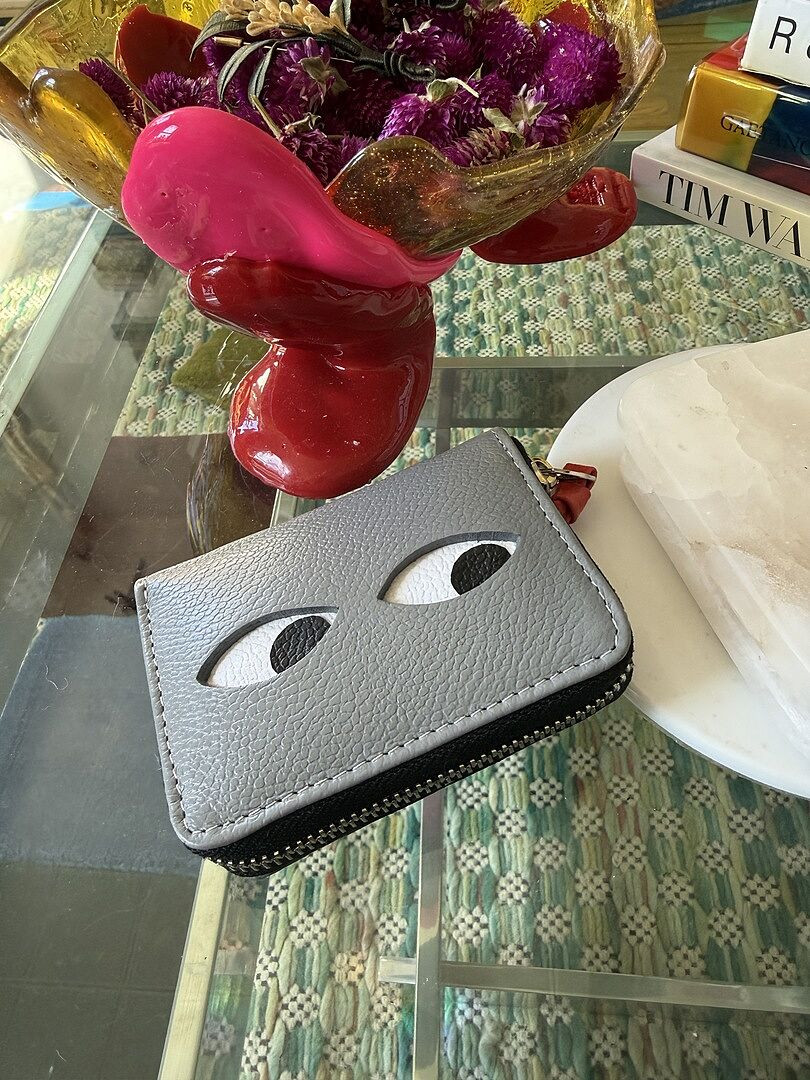 Frodo Neon Orange Leather Zip Around Wallet - Fuzzy Monster