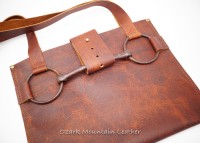 Bison Leather Horse Bit Tote Bag for everyday use - Ozark Mountain